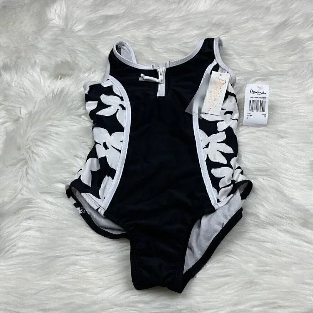 NEW RAISINS Swimsuit Tank Set 2pc GIRLS Size 7 Point Dume Floral Top Shorts.